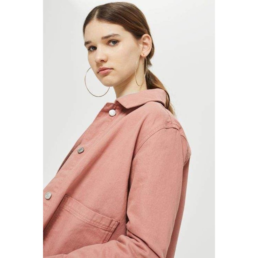 Top Shop‎ Moto Women's Pink Button Up Jacket Size 2